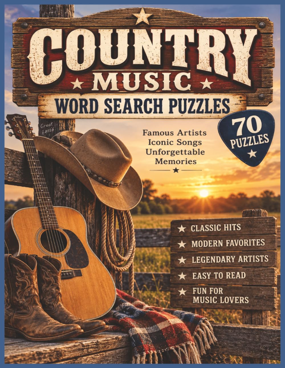 ler totalmente Country Music Word Search Puzzle Book: 70 Puzzles Featuring Legendary Country Artists, Hit Songs & Unforgettable Favorites (Rock & Roll Through the Decades Word Search Puzzle Series)