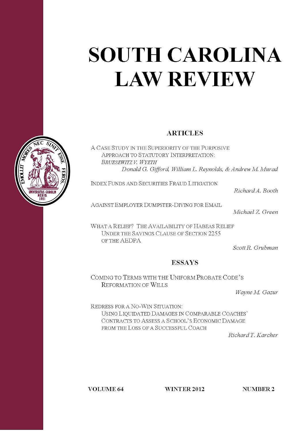 Redress for a No-Win Situation: Using Liquidated Damages in Comparable Coaches’ Contracts to Assess a School’s Economic Damage from the Loss of a Successful... (Volume 64, Book 2 6) (English Edition) baixar livro de graça