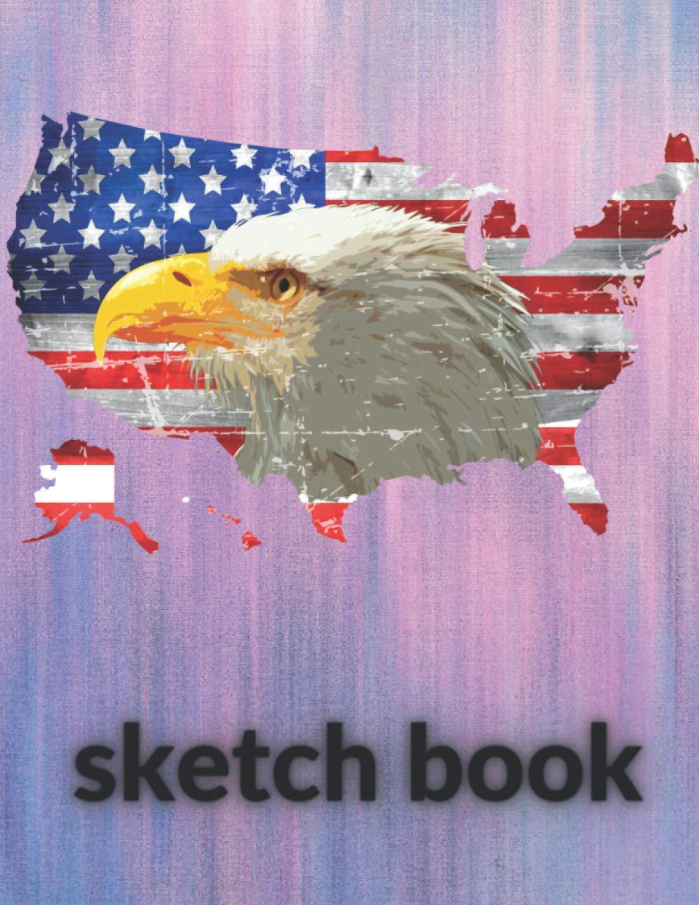 ler totalmente Sketchbook notebook for drawing doodling or sketching American Map, Flag | Pink Blue Cover | 120 Pages, 8.5x11 (Premium American Flag/Map Cover... Blank white pages Sketchbook Pink Cover