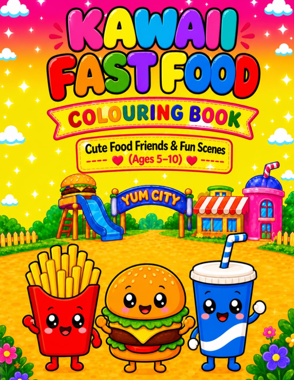 ler totalmente Kawaii Fast Food Colouring Book: Cute Food Friends | Thick, Bold Lines | Fun & Easy Colouring Pages for Kids Ages 5 -10 (Kawaii Creations Series)