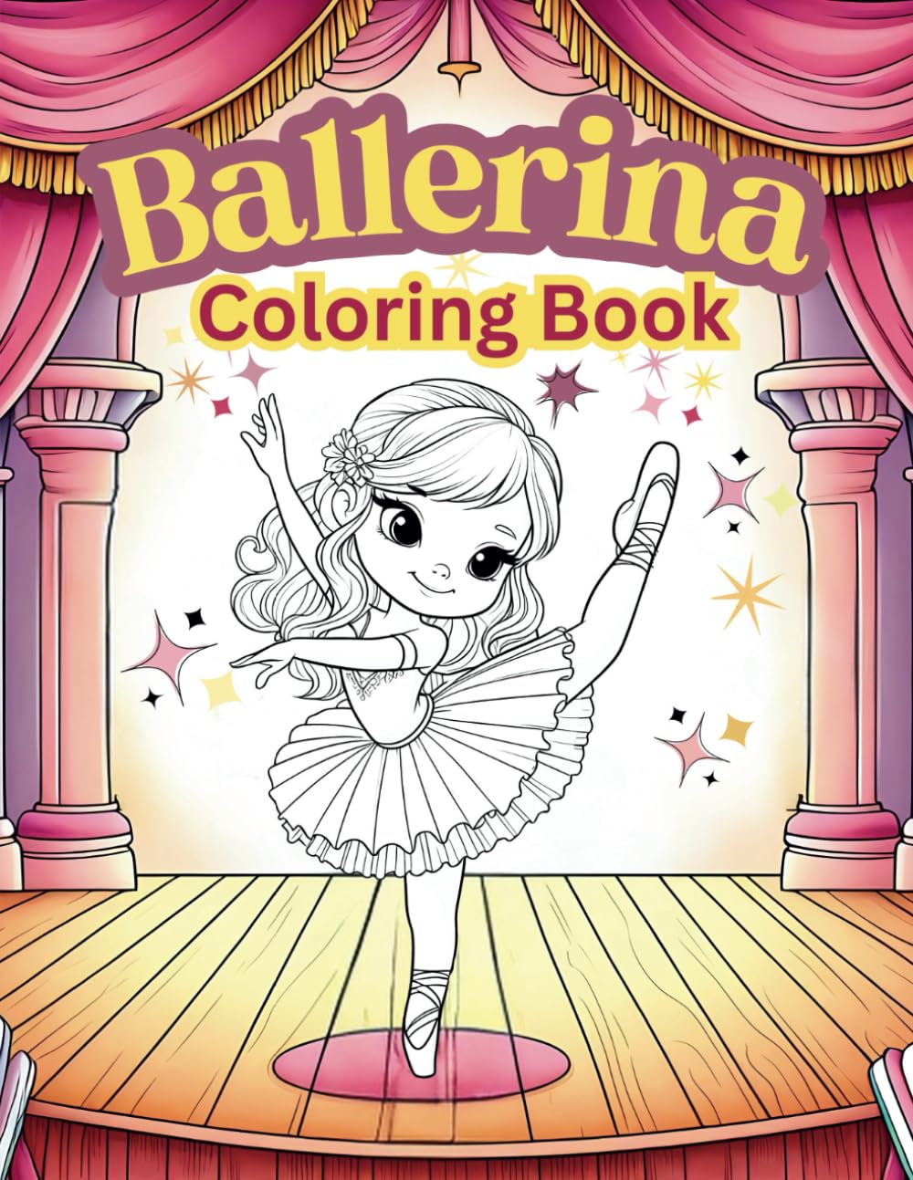 ler totalmente Ballerina Coloring Book: Cute Ballet Activity Coloring Pages Simple for Little Girls Ages 4-8