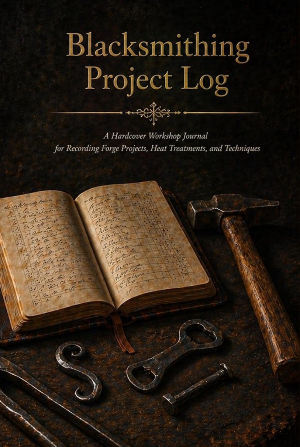 Blacksmithing Project Log: A Hardcover Workshop Journal for Recording Forge Projects, Heat Treatments, and Techniques with Steel Tracking, Commission Records, and Show Documentation
