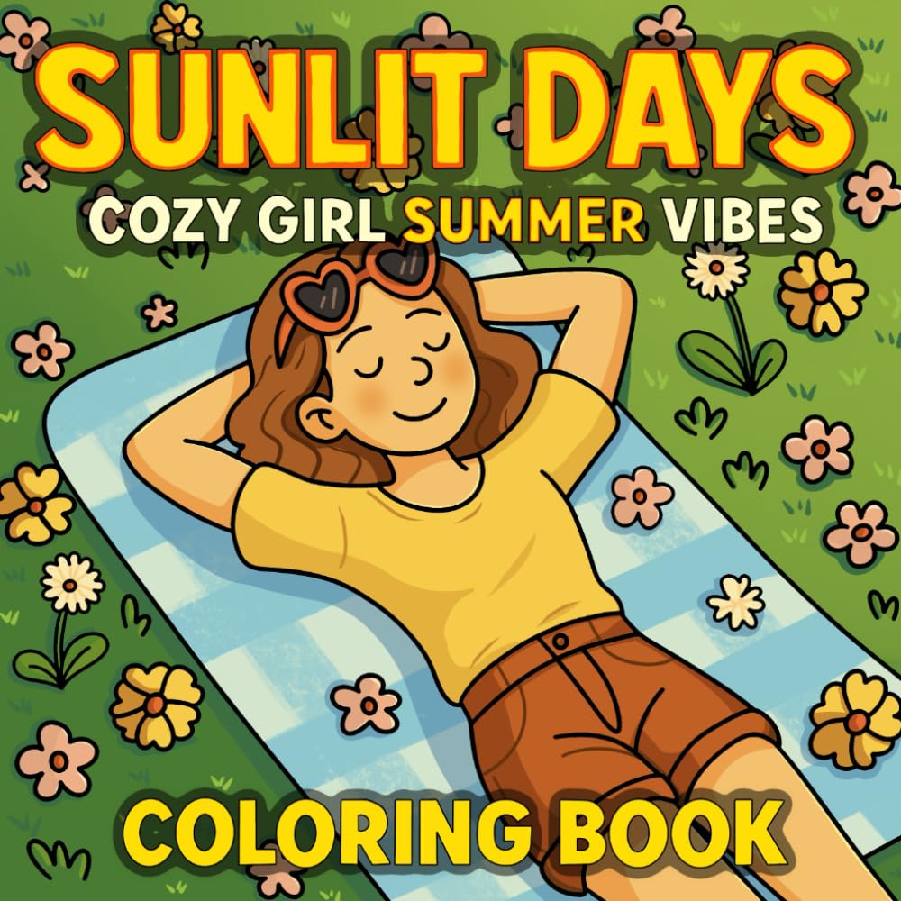 ler totalmente Sunlit Days: Cozy Girl Summer Vibes Coloring Book Filled with Whimsical Scenes of Carefree Days, Playful Pets, and Relaxing City and Nature Moments (Cozy Vibe Coloring Series)