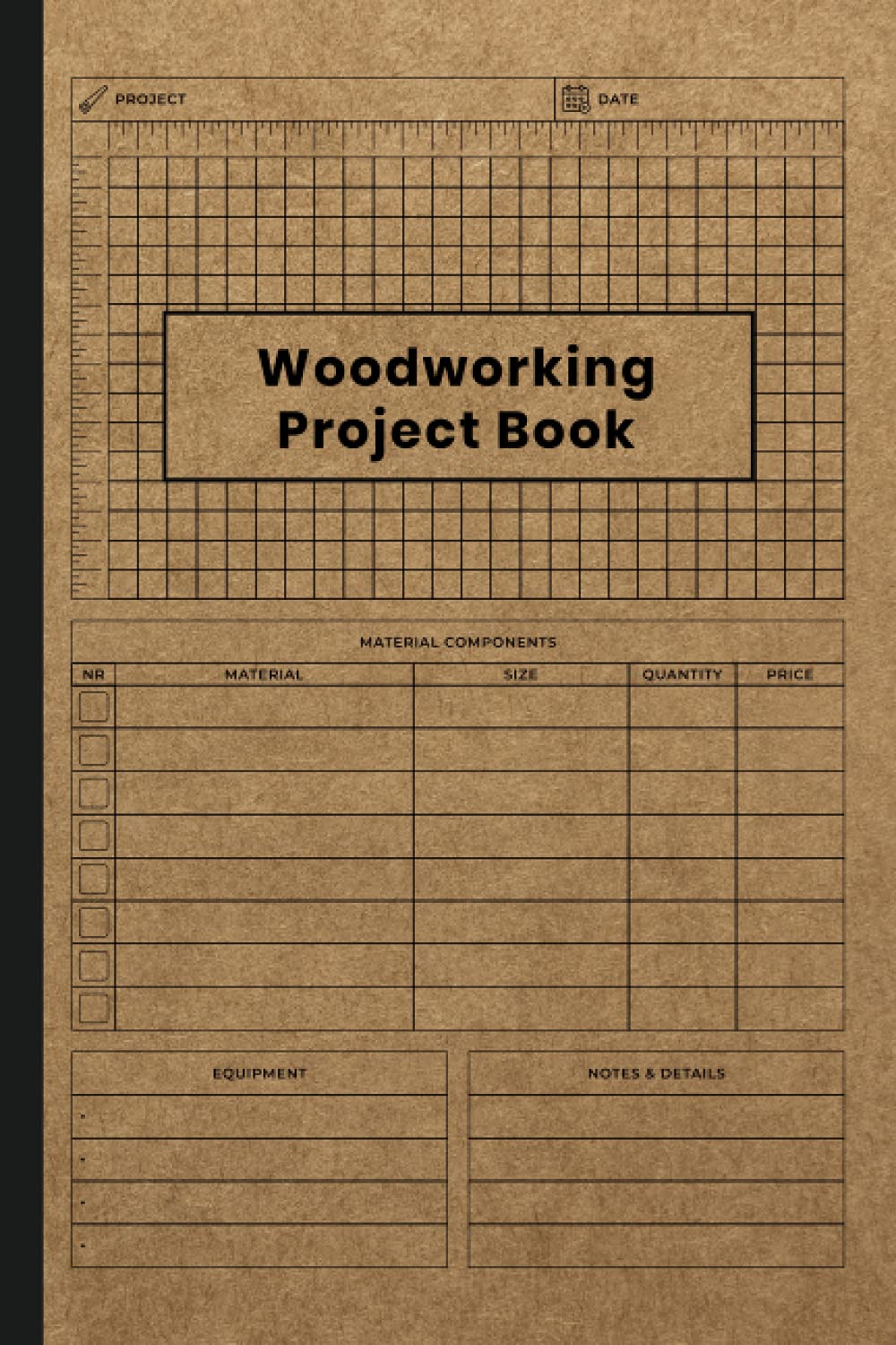 Woodworking Project Book: Project Planner, Diary, Journal, Log Book, Notebook, Chart, Tracker, Record Book For Woodworking Plan or Project, DIY Gift... Woodworking Lovers, Vintage Brown Cover baixar o livro de graça
