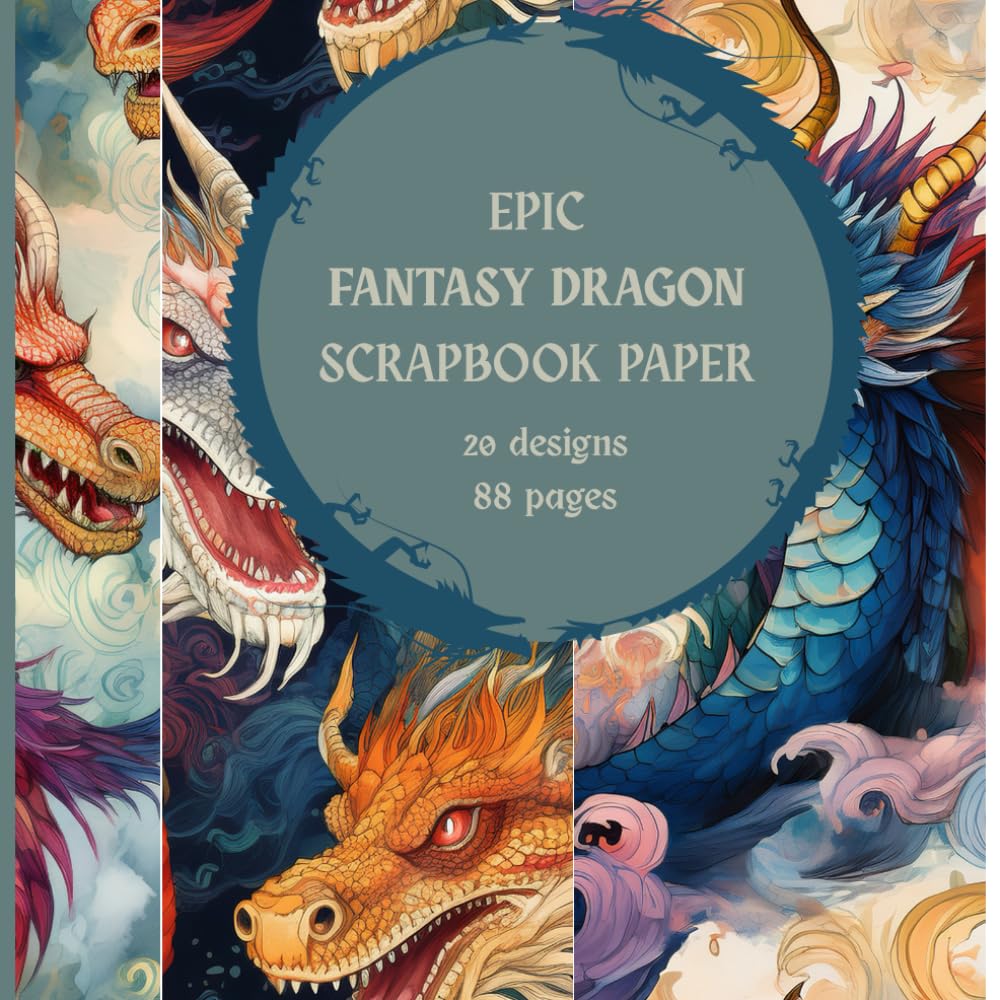 ler totalmente EPIC FANTASY DRAGON SCRAPBOOK PAPER: Dragon Textures Fantasy Junk Journal Paper & Scrapbook Paper: For Journaling, Scrapbooking, Card Making, Collage and More.