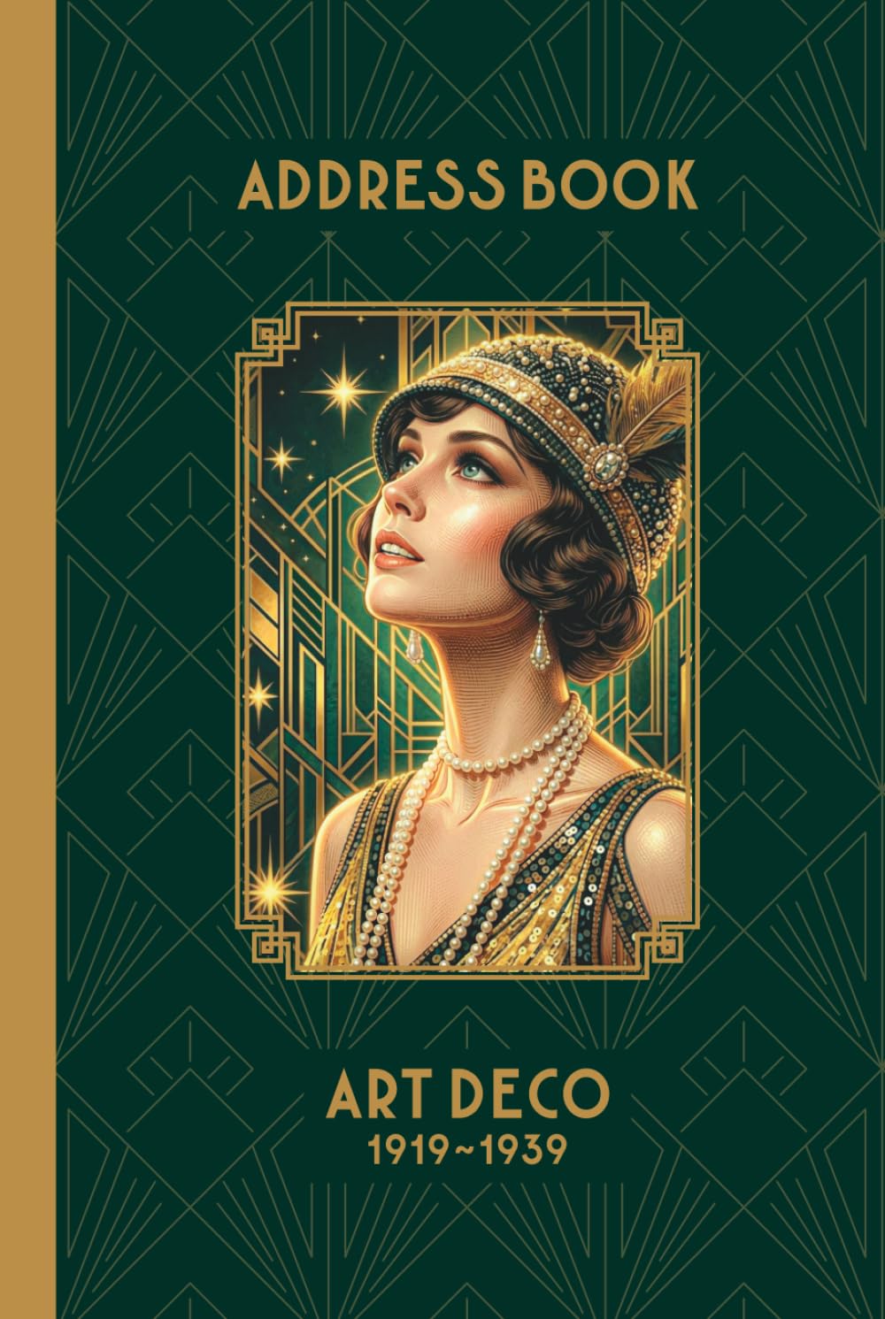 ler totalmente Art Deco Patterned Cover Address Book, Telephone Directory, Contacts Book, Printed A-Z Indexing, Vintage Aesthetics: Matte Hardcover, 100 Cream Pages, Size: 6" x 9"