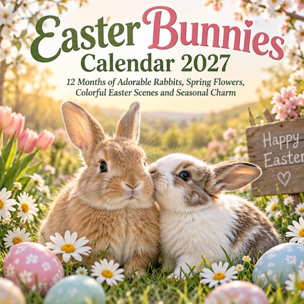 Easter Bunnies Calendar 2027: 12 Months of Adorable Rabbits, Spring Flowers, Colorful Easter Scenes and Seasonal Charm baixar o livro de graça