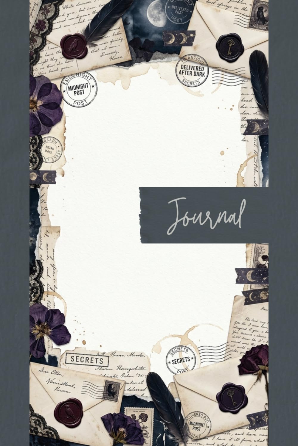 Midnight Post Junk Journal Pages - 6x9 Aesthetic Stationery Paper - 100 Decorative Writing Sheets with Vintage Celestial Moon Phases, Raven Wax Seals,... and Shabby Chic Dark Ephemera Textures baixar livro de graça
