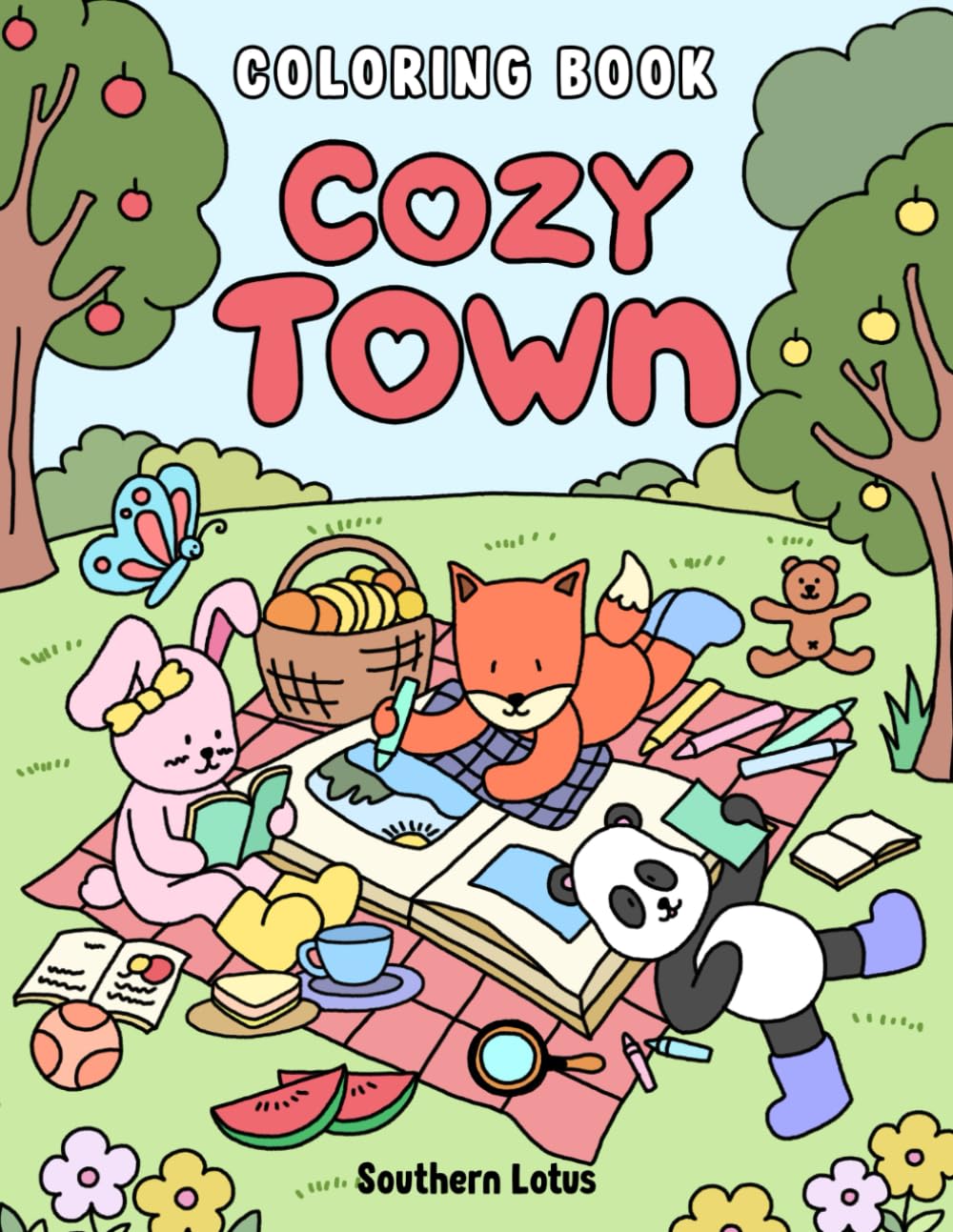 Cozy Town: Coloring Book for Adults and Teens Featuring Cute Animal Characters and Relaxing Spaces, Simple and Adorable Drawings for Stress Relief and Relaxation baixar livro de graça