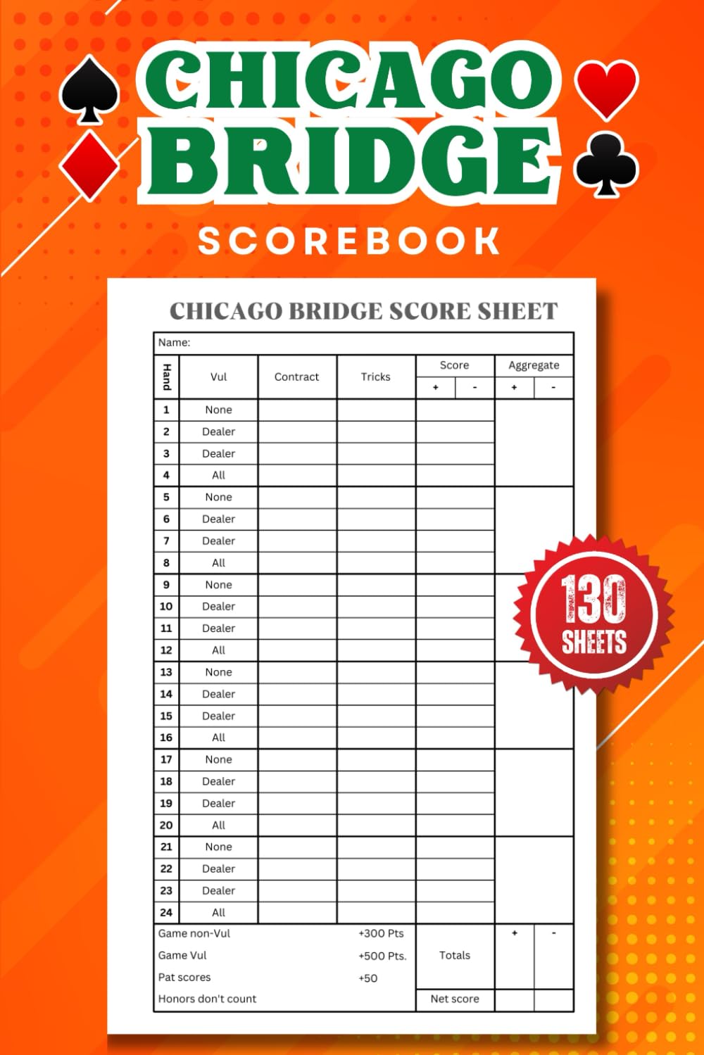 capítulo por capítulo baixar Chicago Bridge Scorebook: 130 Chicago Bridge Score Sheets Notebook, Size 6 x 9 inches