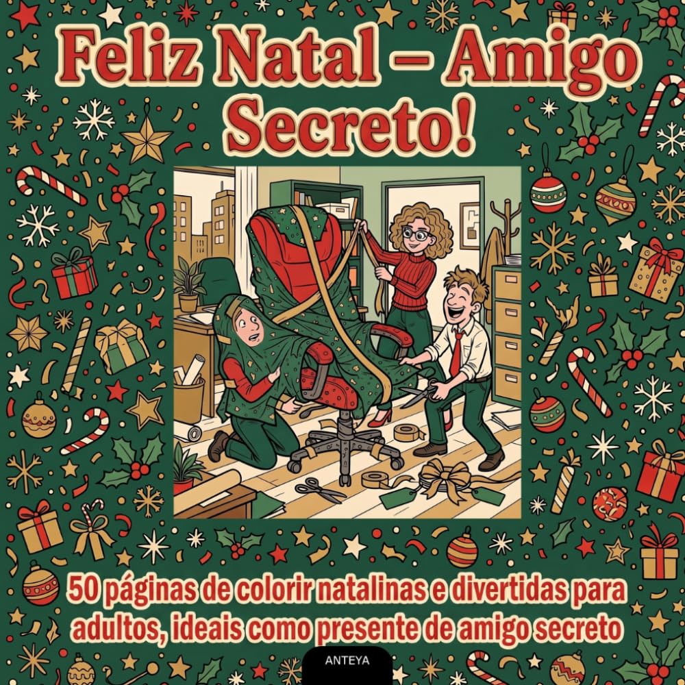 ler totalmente Feliz Natal – Amigo Secreto!: 50 páginas de colorir natalinas e divertidas para adultos, ideais como presente de amigo secreto (Portuguese Edition)