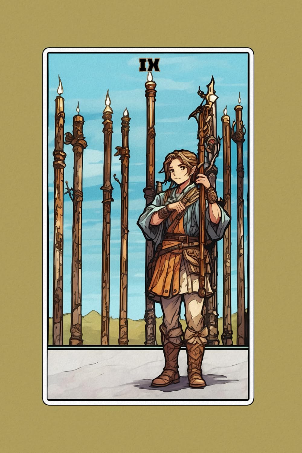 Nine of Wands - Tarot Card Notebook - Card No.35 (Color Ed.): A5 Ruled Lined Tarot Journal Diary Sketchbook Notebook - Nine of Wands (Resilience and Perseverance) baixar livro de graça