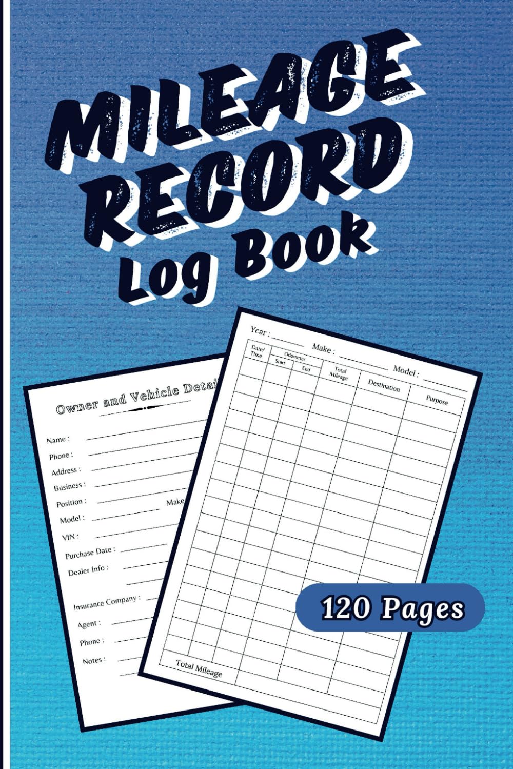 ler totalmente Mileage Record Log Book: Daily Business Odometer Tracker Journal for Car for Taxes | Vehicle Tracking Miles Logbook 6"x9"