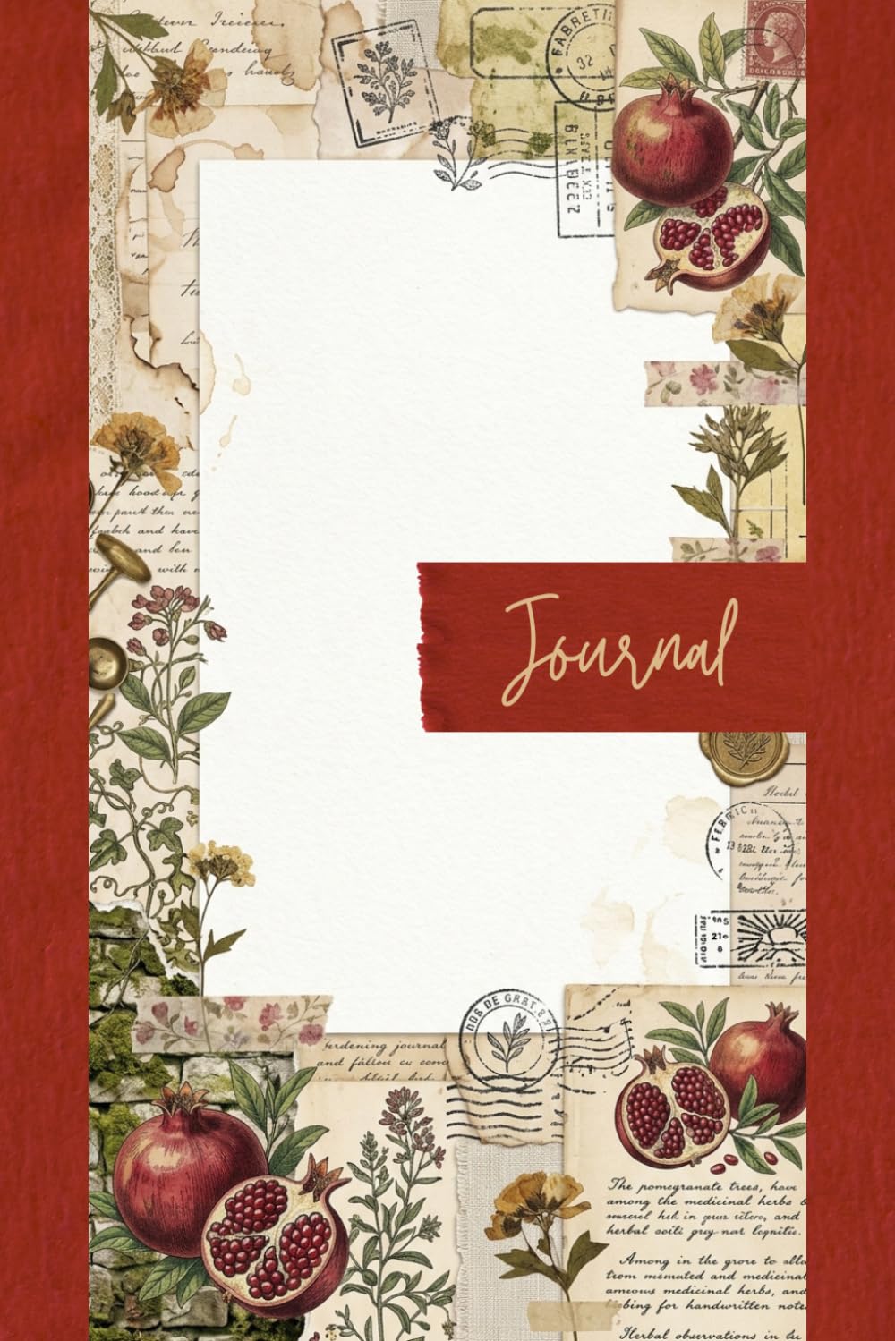 Vintage Pomegranate Botanical Journal Pages - 6x9 Decorative Paper - 100 Rich Herbal Sheets for Cottagecore Lovers with Pomegranate Illustrations, Ivy baixar o livro de graça