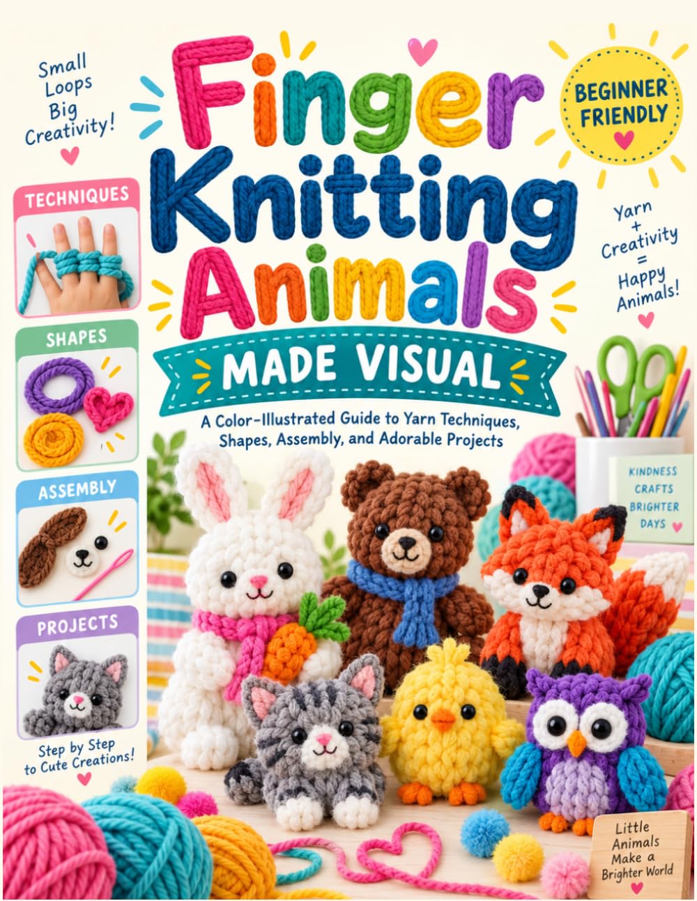 Finds Finger Knitting Animals Made Visual: A Color-Illustrated Guide to Yarn Techniques, Shapes, Assembly, and Adorable Projects baixar livro de graça