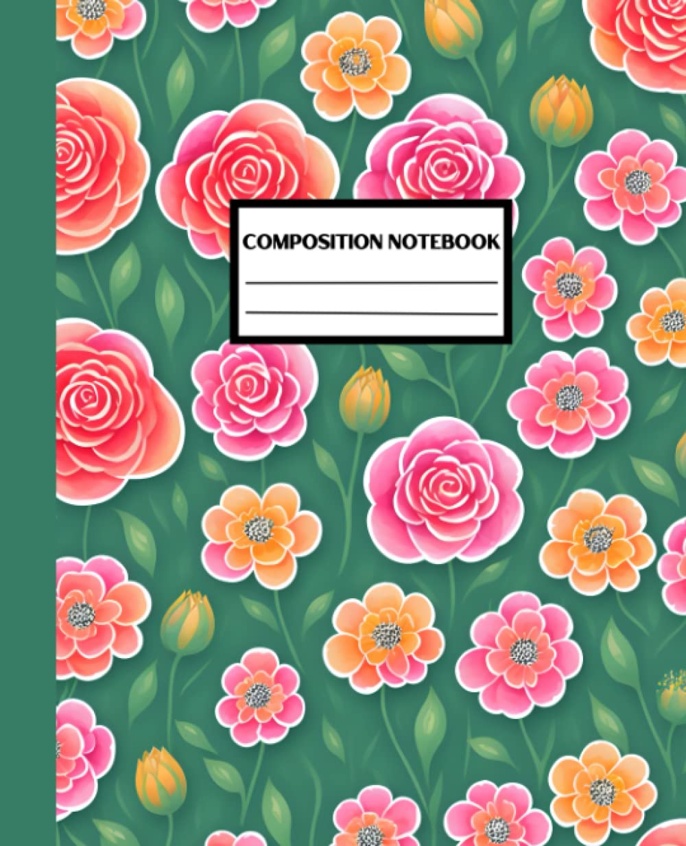 Bloom in Style: Pink and Orange Floral Composition Notebook: 120 Page College-Ruled Journal with an Eye-Catching Floral Pattern Cover I Garden Flower... - Perfect for School, Work, and Personal Use! baixar o livro de graça