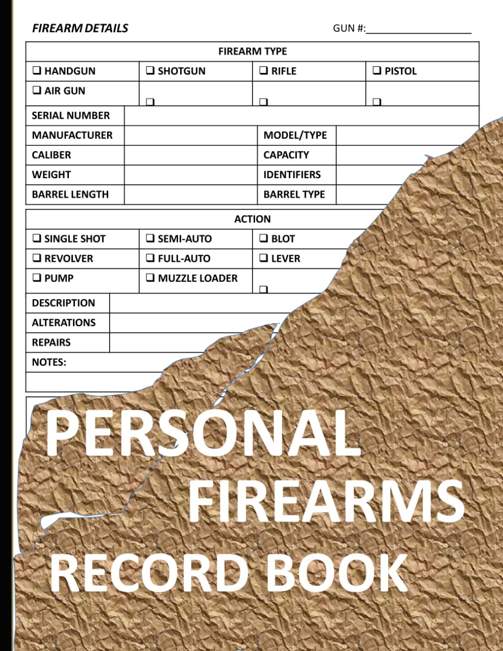 ler totalmente personal firearms record book: Personal Firearms Inventory Log Book and Track firearms acquisitions - Large Print 8.5"x11" 120 pages