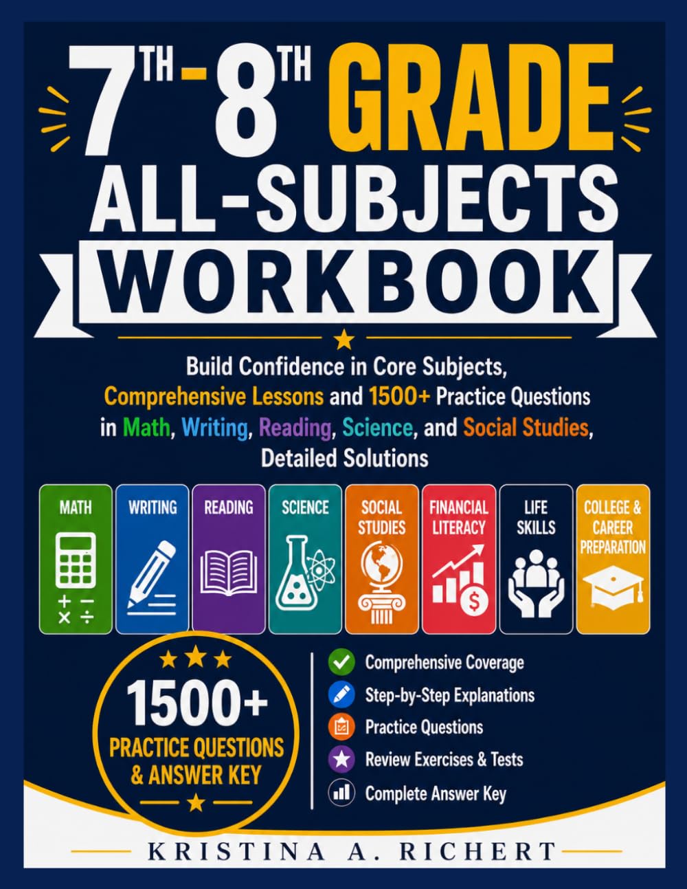 ler totalmente 7th–8th Grade All-Subjects Workbook: Build Confidence in Core Subjects, Comprehensive Lessons and 1500+ Practice Questions in Math, Writing, Reading,... Solutions (Bright Minds Workbook Series)