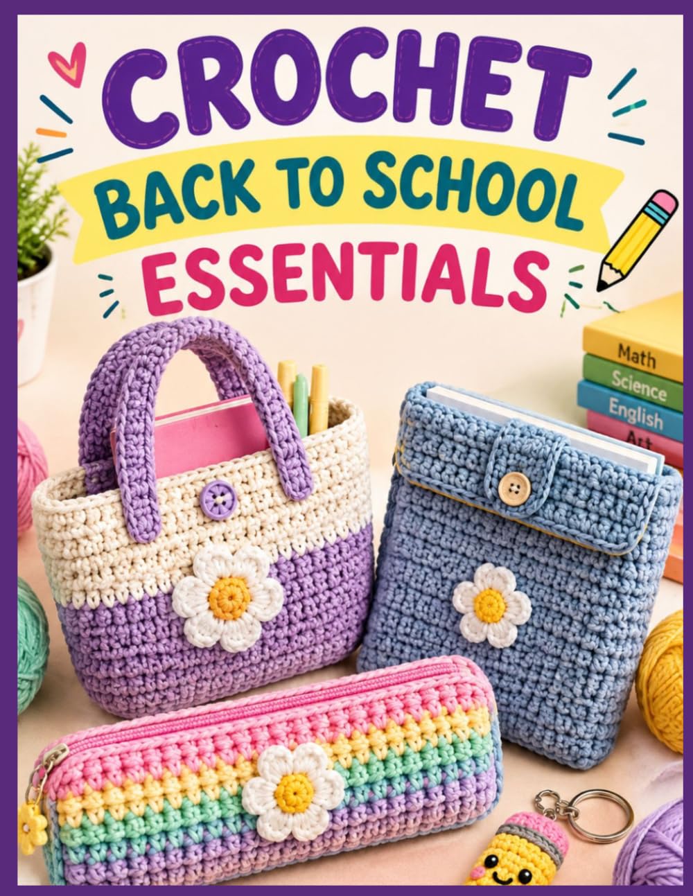 Crochet Back to School Essentials: 4 Easy and Fun Projects for Beginners – Pencil Pouch, Tote Bag, Book Sleeve & Keychain with Step-by-Step Pictures and Stitch Guide baixar o livro de graça