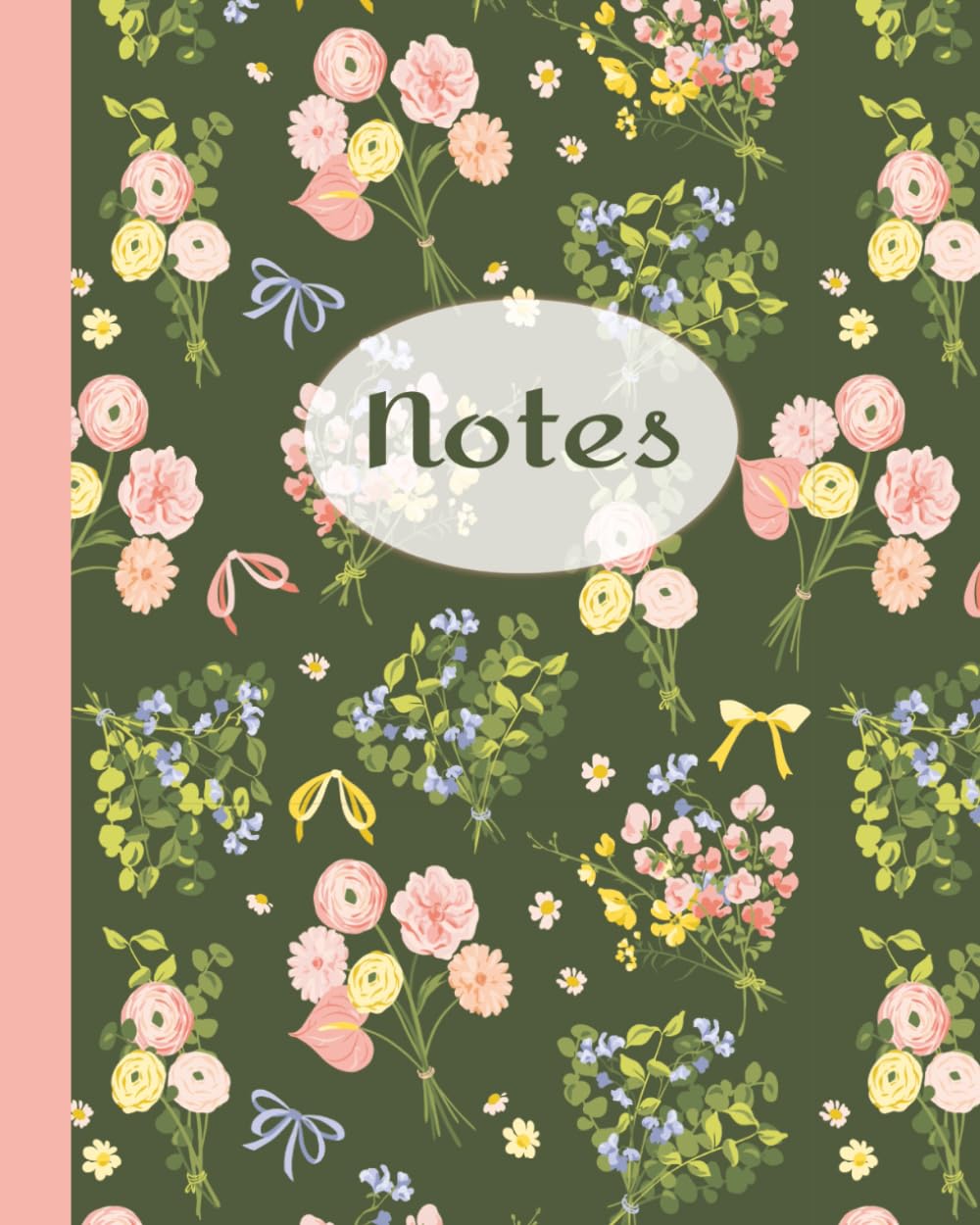 Romantic Floral Notebook | Aesthetic Bright Pink, Blue & Yellow Rose Flowers on Feminine Dark Green Cover | 8x10 Wide Ruled Writing Journal for... Girls, Moms, Teens, Teachers | 100 Pages baixar o livro de graça