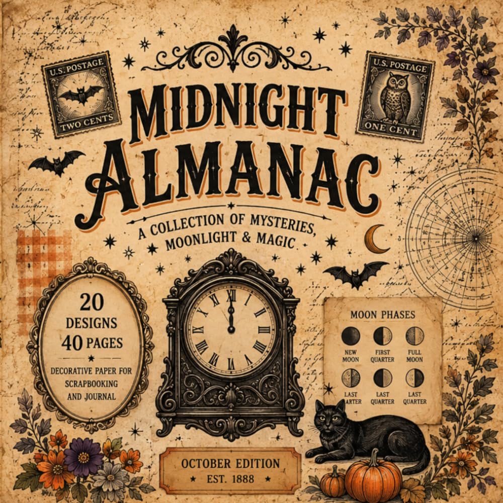 The Midnight Almanac: Vintage Decorative Papers for Junk Journals & Scrapbooking baixar livro de graça