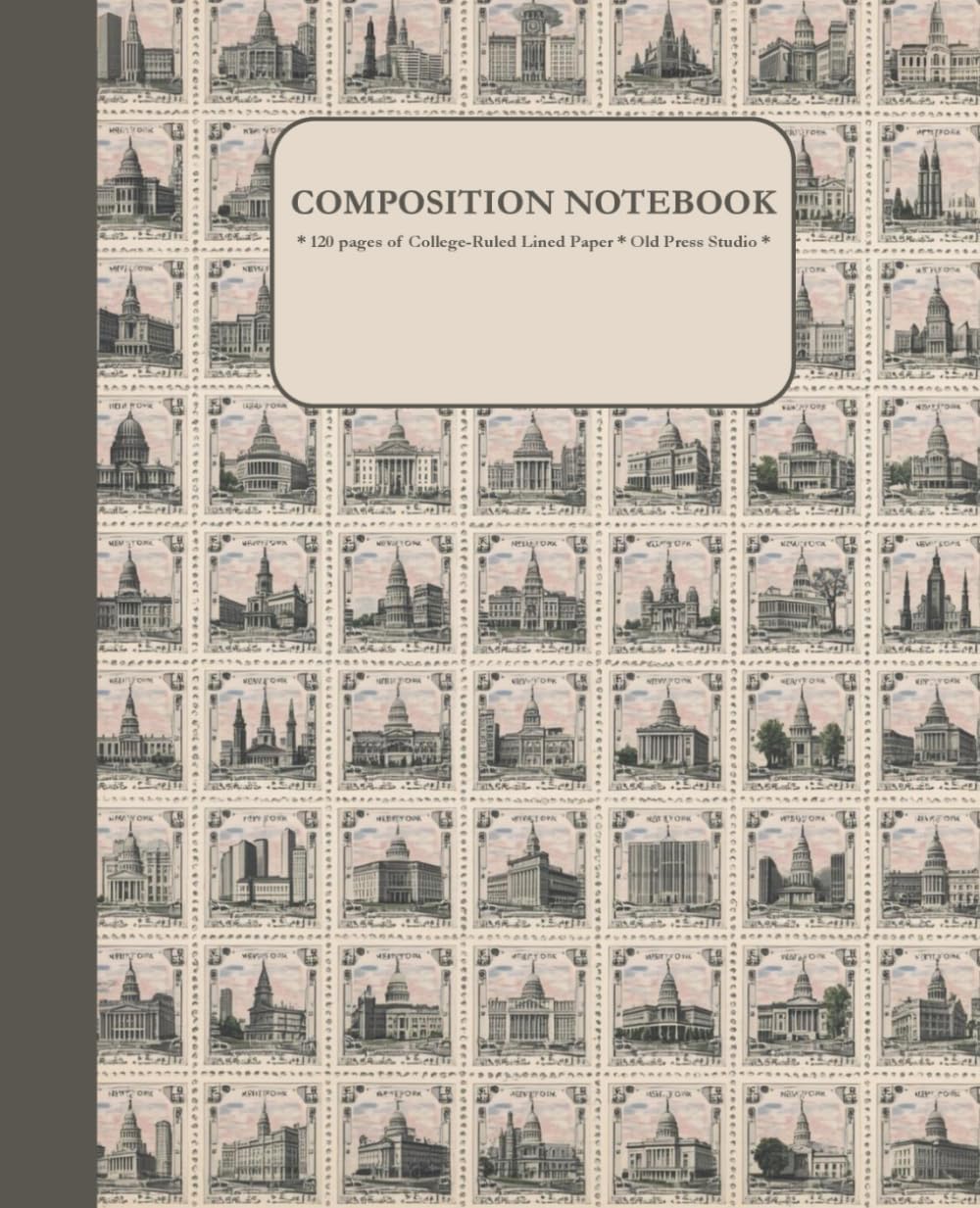 ler totalmente Vintage Architecture Stamp Composition Notebook: College Ruled Lined 7.5x9.25 in