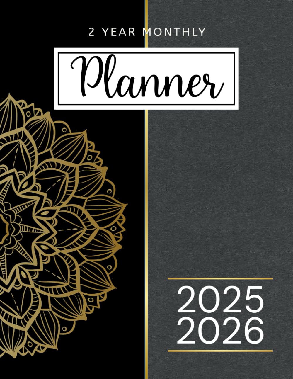 Monthly Planner 2025-2026: 2 year Calendar, Large Print Two Page Organizer with Holidays and Inspirational Quotes (January 2025 To December 2026) | Size 8.5" x 11" | Black Cover baixar o livro de graça