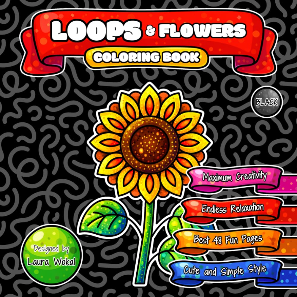LOOPS & Flowers Coloring Book: Endless Relaxation with Cute and Simple Cartoon Style baixar o livro de graça