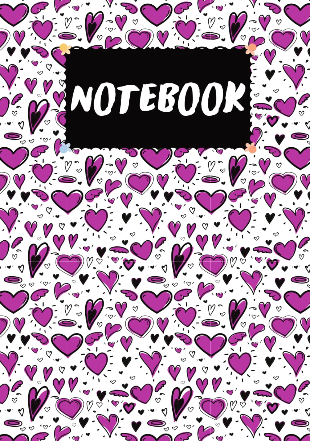 Purple hearts sketches notebook with white page background: 200 page ruled notebook 7 by 10 inch journal baixar livro de graça