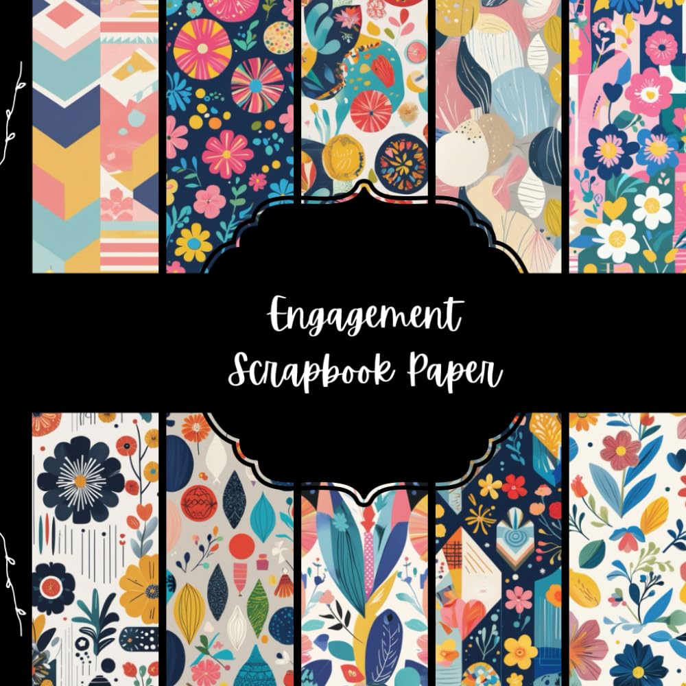 Engagement Scrapbook Paper, Colorful Junk Journal Paper, Floral Decorative Paper, DIY Projects, Origami, Collage Sheets, Decoupage Paper, 10 Designs, Double Sided baixar o livro de graça