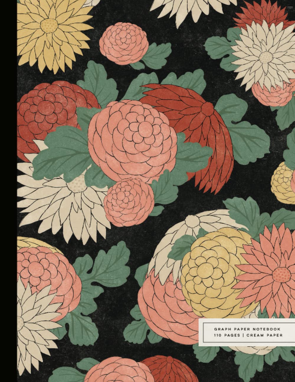 ler totalmente Graph Paper Notebook | 110 Pages, Cream Paper with Japanese Floral Woodblock Cover: Beautiful 8.5x11 Graph Paper Blank Notebook for Professionals, Grid and Vintage Asian Flower Jacket Design