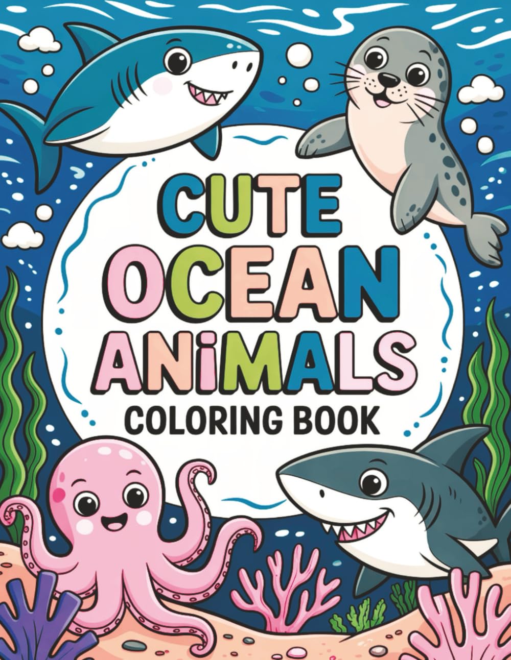 capítulo por capítulo baixar Cute Ocean Animals: A coloring book with creatures of the sea.
