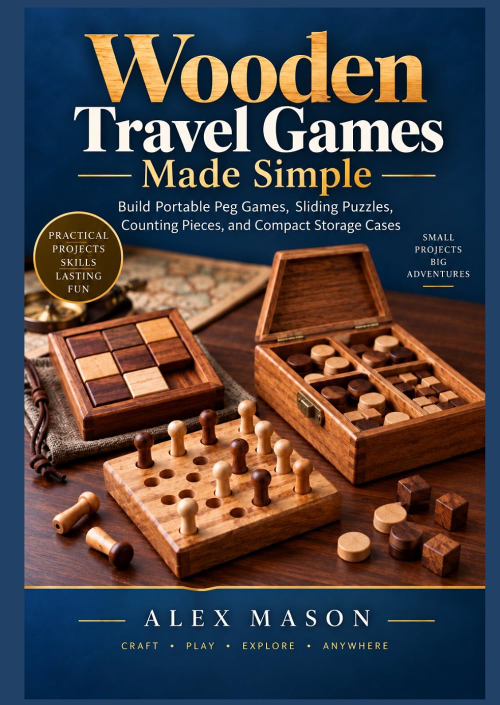 ler totalmente Wooden Travel Games Made Simple: Build Portable Peg Games, Sliding Puzzles, Counting Pieces, and Compact Storage Cases