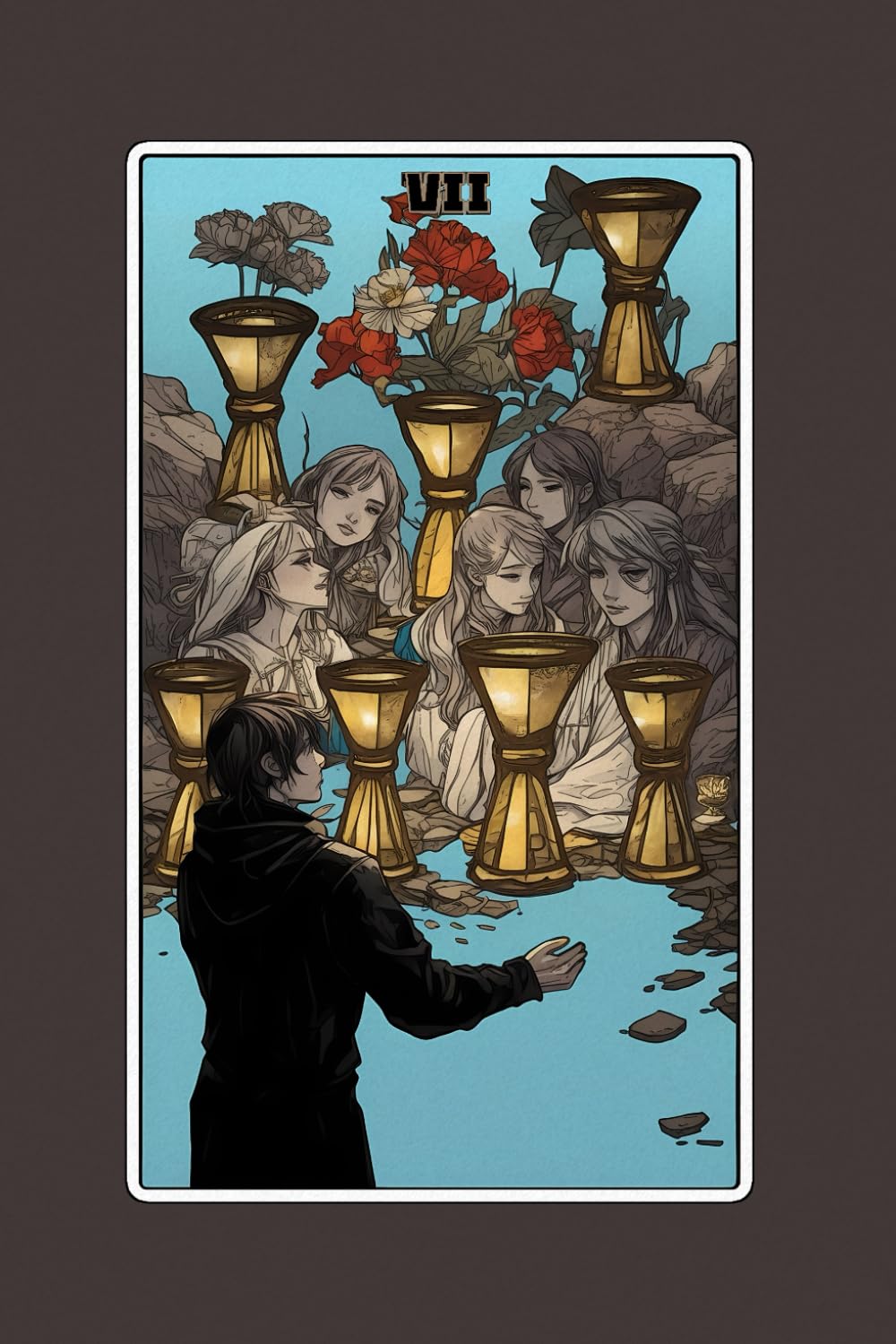 Seven of Cups - Tarot Card Notebook - Card No.47 (Color Ed.): A5 Ruled Lined Tarot Journal Diary Sketchbook Notebook - Seven of Cups (Choices and Fantasies) baixar o livro de graça