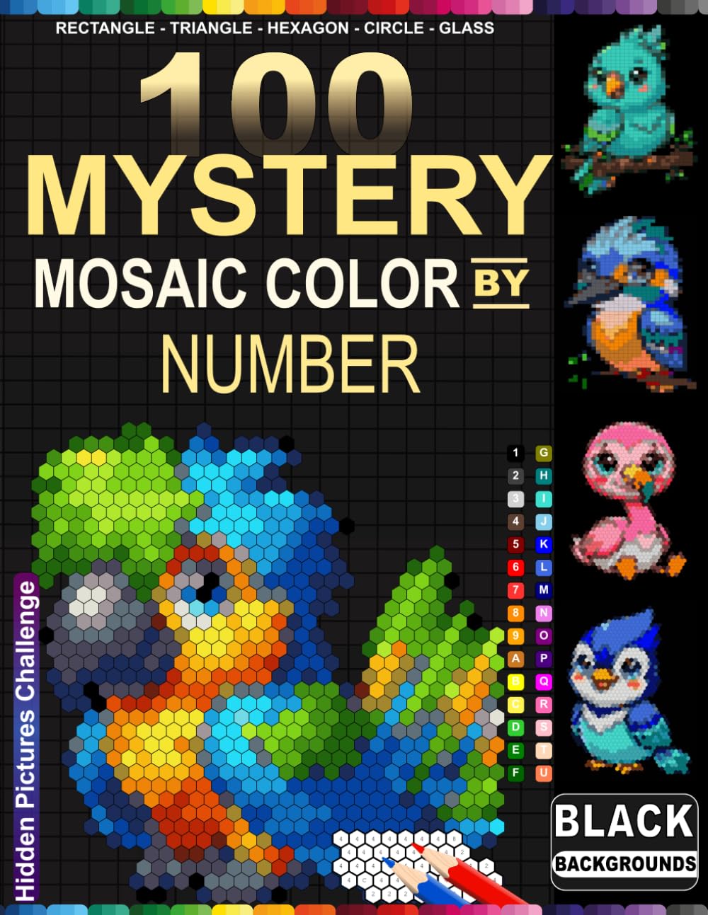 Cartoon Birds Mystery Mosaic Color by Number: 100 Hidden Bird Images to Reveal with 5 Unique Shapes & Fun 30-Color Palette baixar o livro de graça