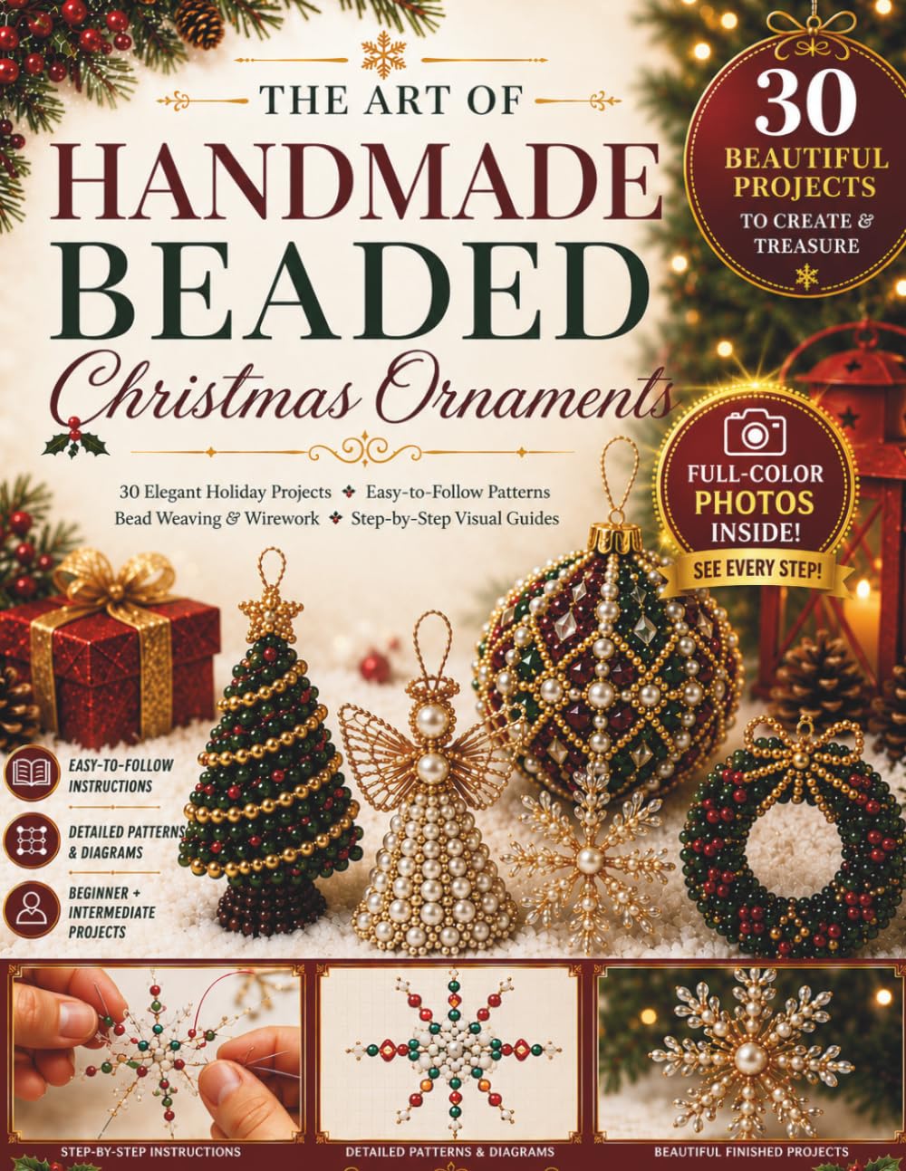 capítulo por capítulo baixar The Art of Handmade Beaded Christmas Ornaments: 30 Elegant Holiday Projects with beginner friendly instructions and step by step visual guides