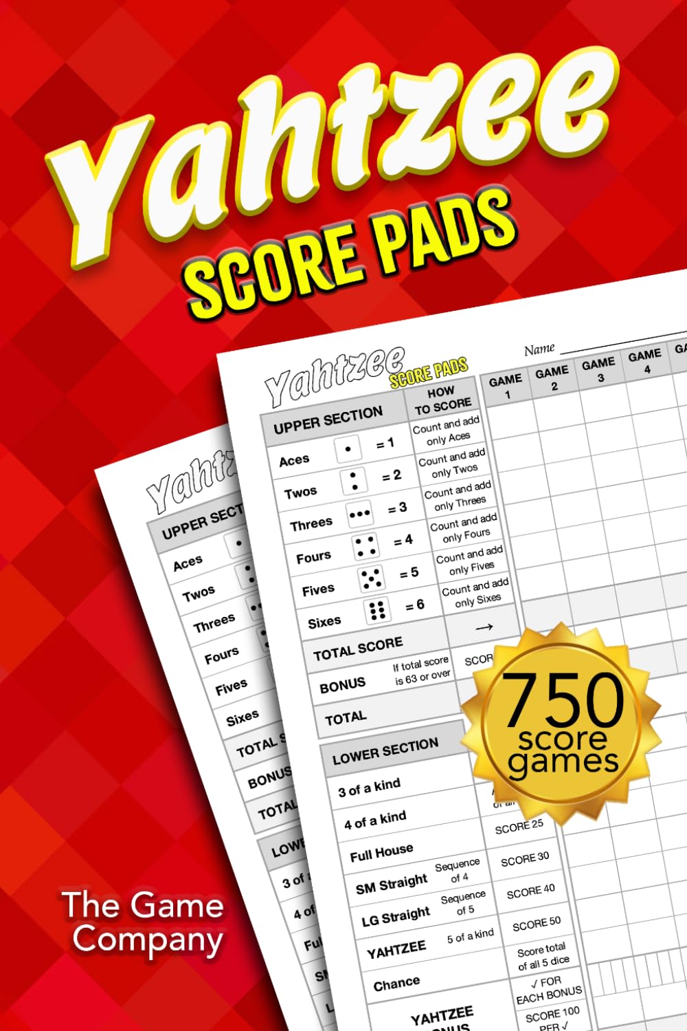 ler totalmente Yahtzee Score Pads: 125 Sheets for Scorekeeping - Yahtzee Score Cards with Size 6 x 9 inches (The Yahtzee Score Books) [Paperback] Company, The Game
