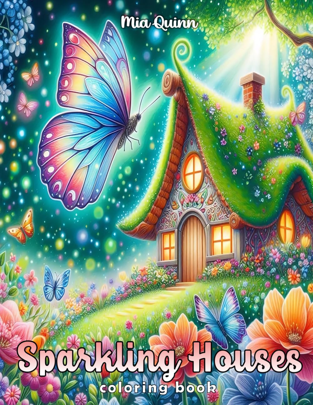 Sparkling Houses Coloring Book: A Whimsical Grayscale Coloring Adventure for Adults for Stress Relief & Relaxation (Houses Shaped Like Guitars, Flowers, Animals & More) (Fantasy Homes Coloring Books) baixar livro de graça