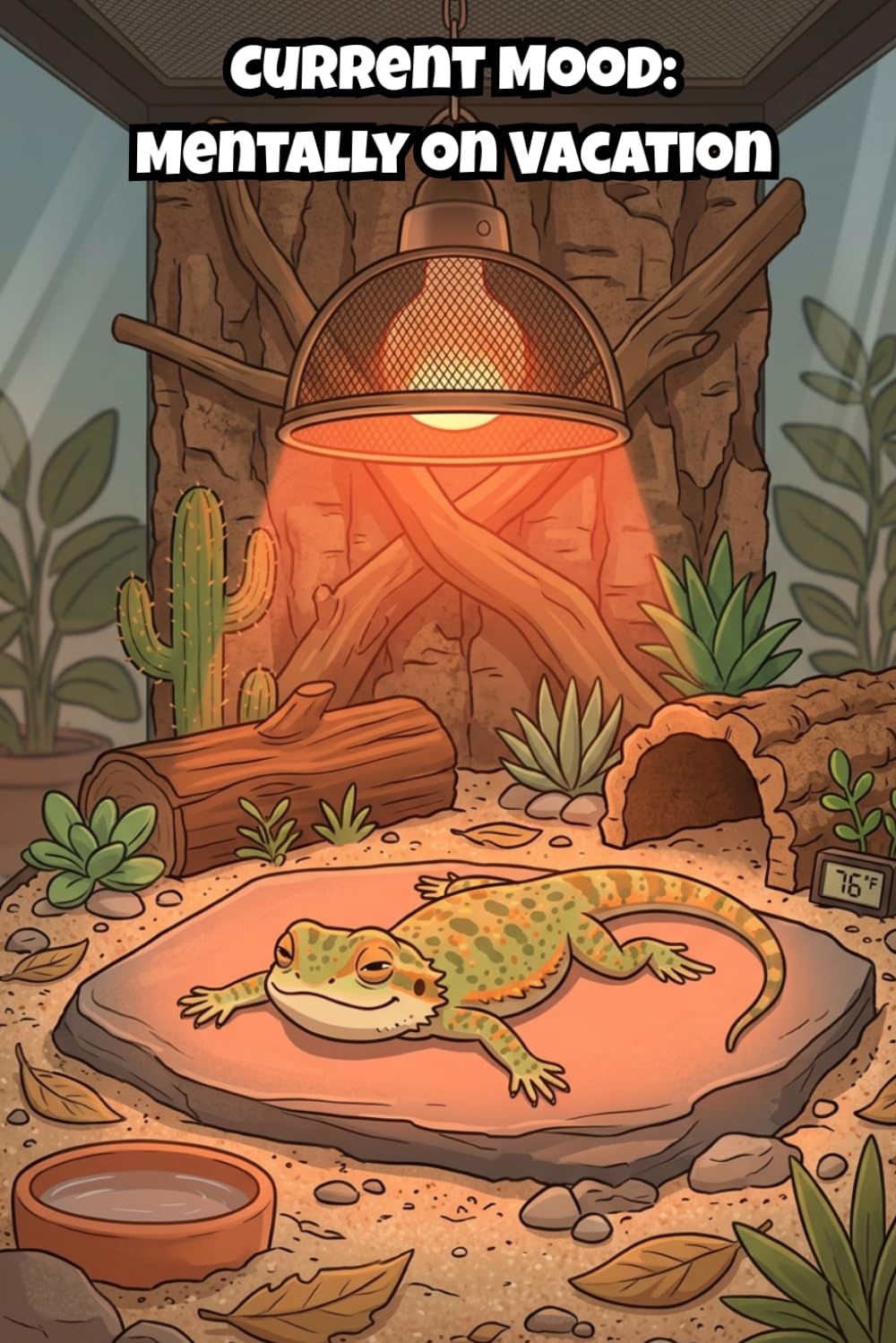 Current Mood: Mentally on Vacation – Funny Lizard Notebook | Bearded Dragon: Cozy Terrarium Heat Lamp Design Lizard Gift for Kids, Teens & Adults (6×9) - with Lined Pages baixar o livro de graça