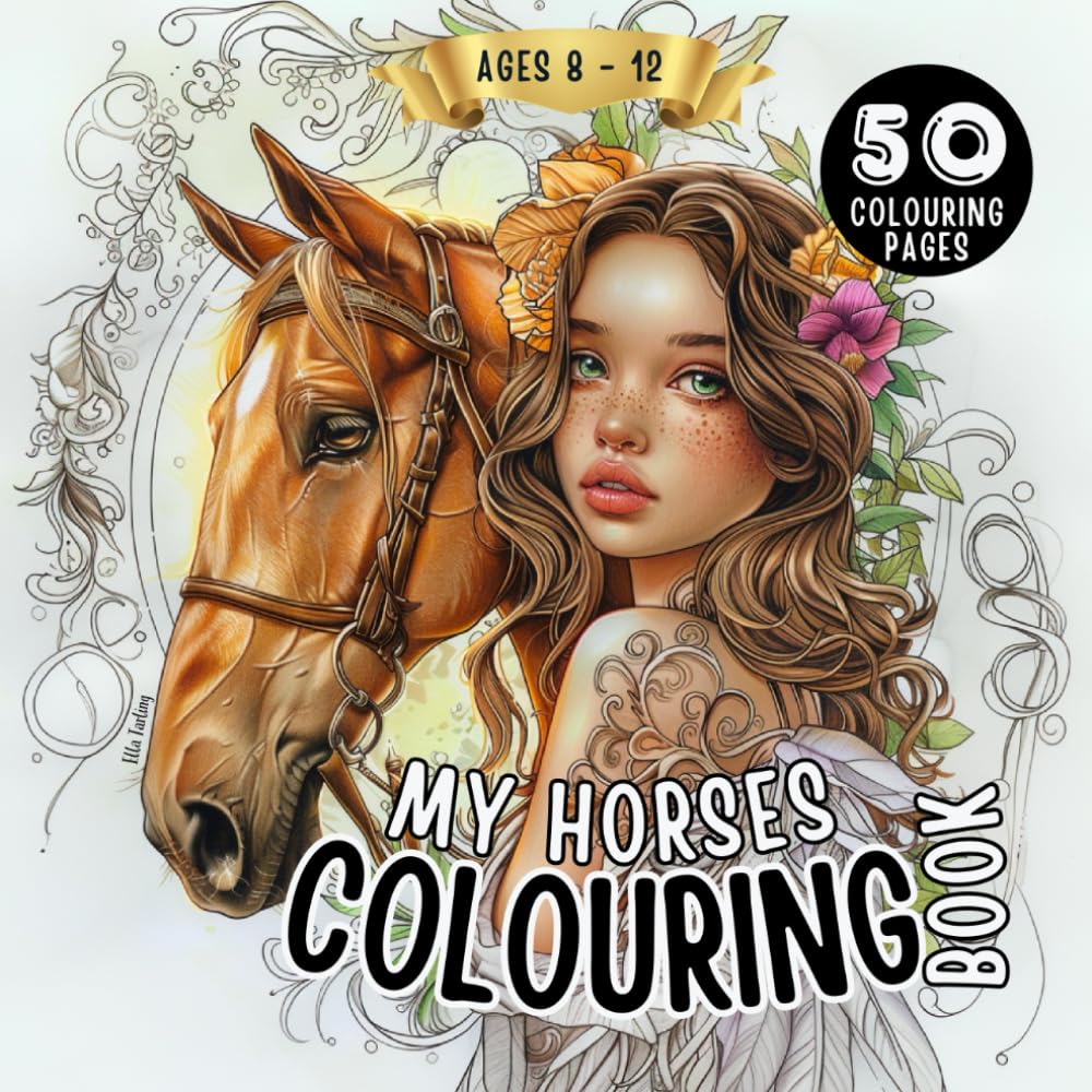 Horse Colouring Book for Girls Aged 8-12: The Ideal Gift for Girls & Teenagers: 50 Enchanting Mandalas (Princesses, Portraits, Flowers) & More to Colour baixar livro de graça