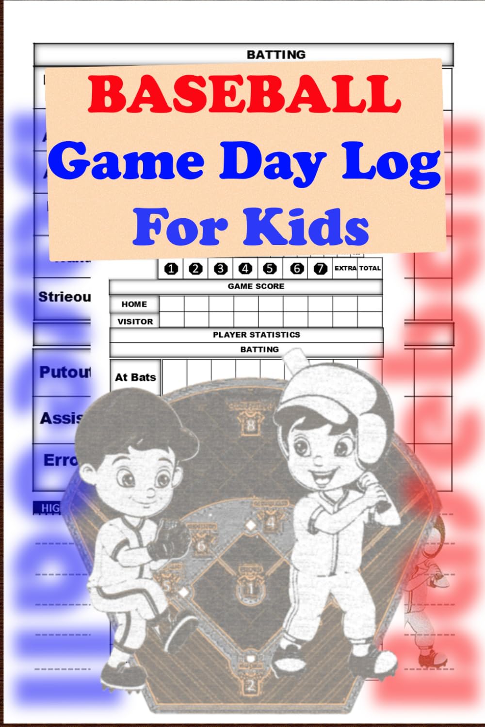 Baseball Game Day Log For Kids: Record and Track Your Kids Individual Playing Stats (Player Statistics, Batting, Runs, Hits, Fielding... More!) baixar livro de graça