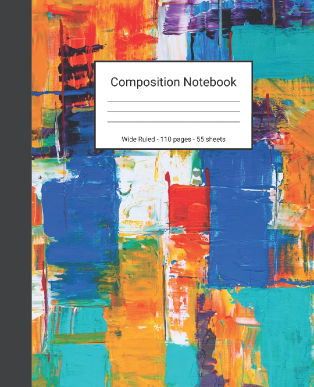 Composition Notebook: Wide Ruled Paper Notebook Journal - Orange Blue And White Abstract Painting - Blank Wide Lined Workbook baixar livro de graça