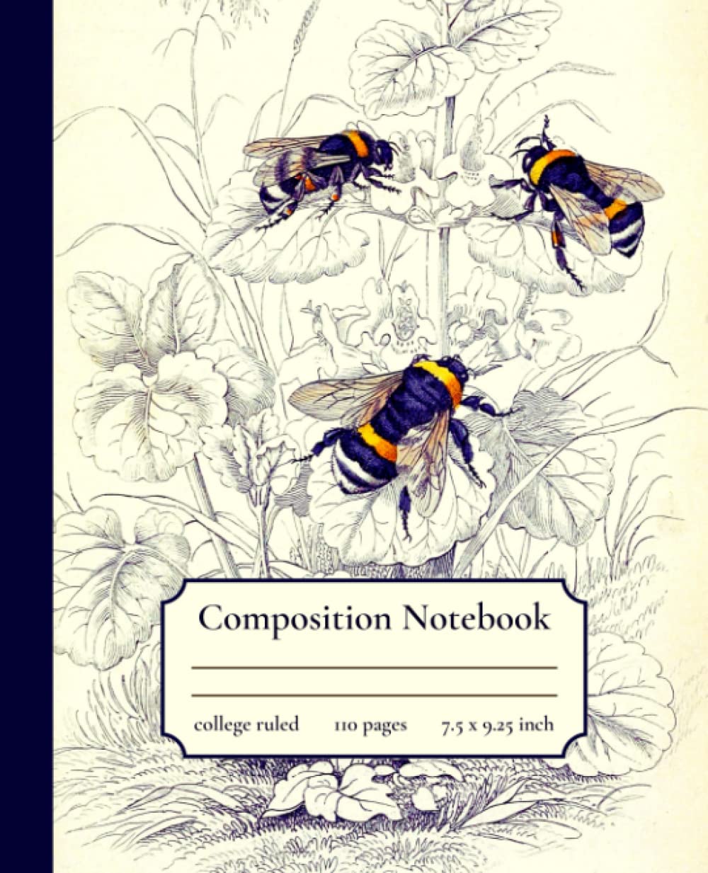 capítulo por capítulo baixar Composition Notebook College Ruled: Bees Botanical Vintage Illustration Journal | Cute Aesthetic composition notebook For School, College, University and Work | College Ruled