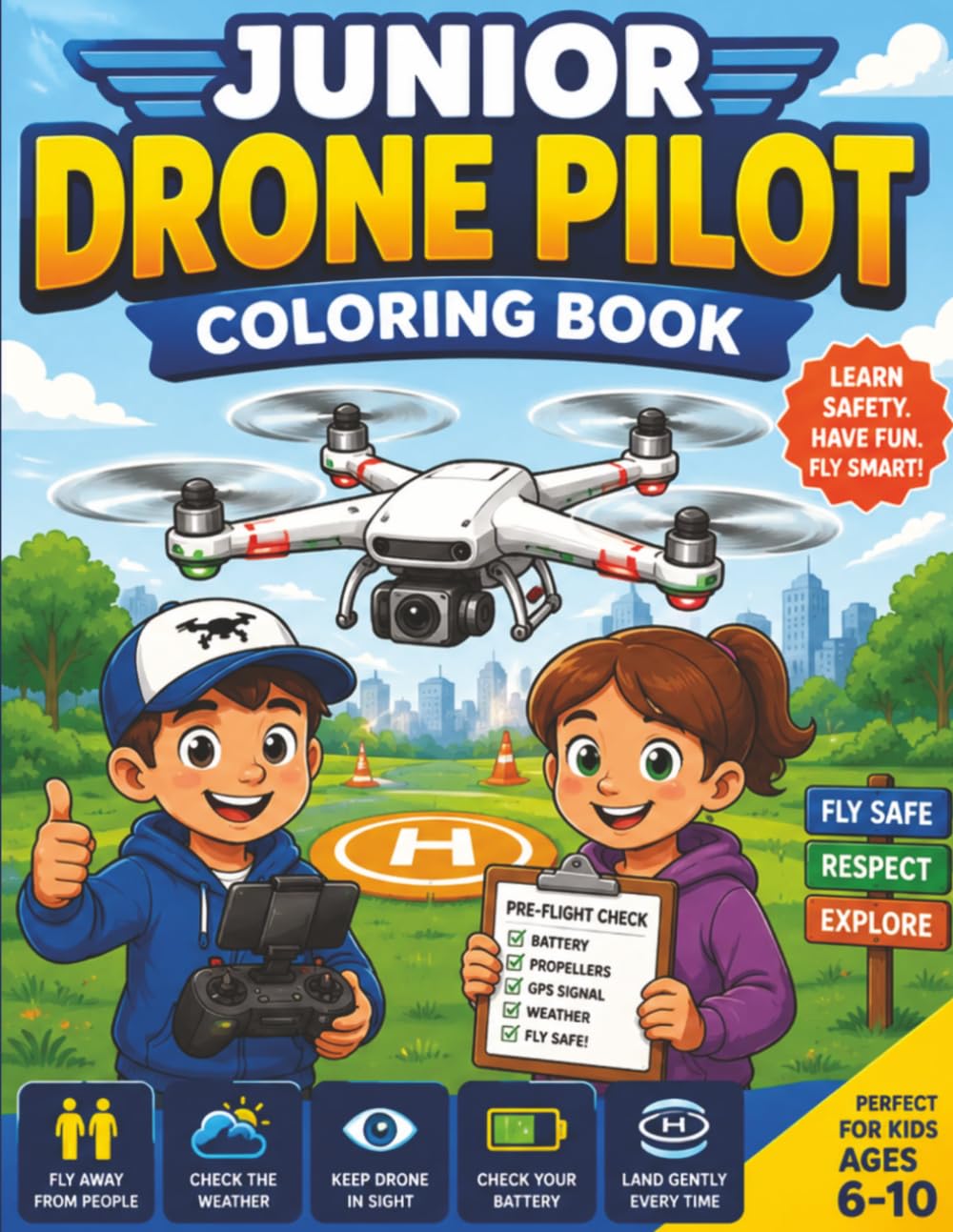 capítulo por capítulo baixar Junior Drone Pilot Coloring Book for Kids Ages 6–10: Fun STEM Learning Adventures About Drones, Aviation Safety, Engineering, Exploration, RC Flight & Creative Outdoor Activities