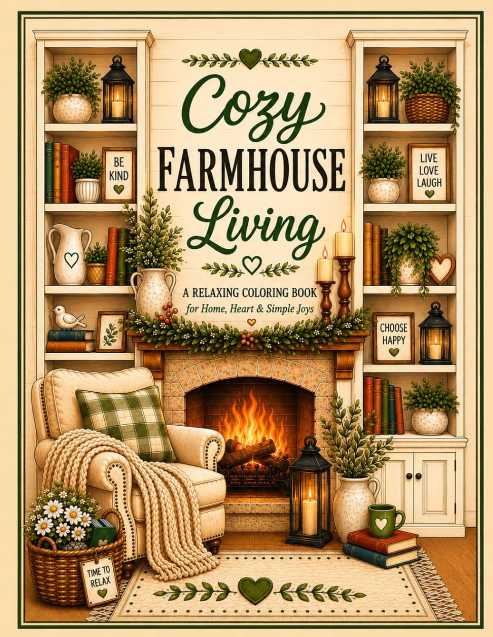Cozy Farmhouse Living: A Relaxing Coloring Book for Home, Heart, & Simple Joys baixar o livro de graça