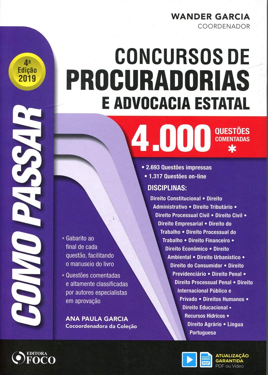 COMO PASSAR EM CONCURSOS DE PROCURADORIAS E ADVOCACIA ESTATAL - 4.000 QUESTÕES: 4.000 Questões Comentadas baixar o livro de graça