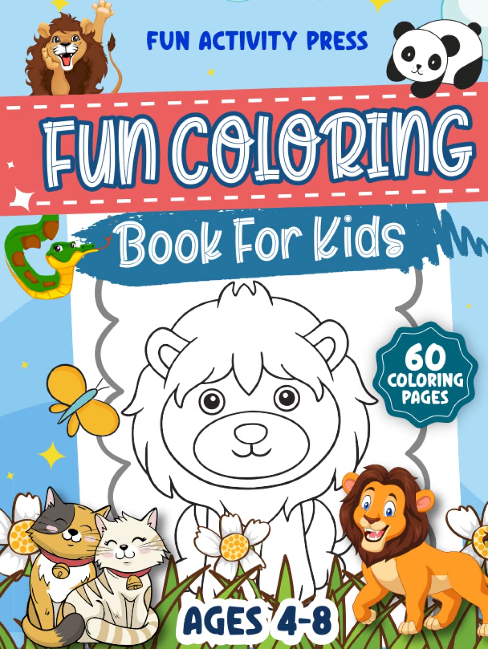 Fun Coloring Book For Kids Ages 4-8: Cute And Bold Coloring Pages For Boys And Girls Featuring Cat, Dog, Sea Animals, Sweets And Much More | Travel Coloring Books For Kids baixar livro de graça