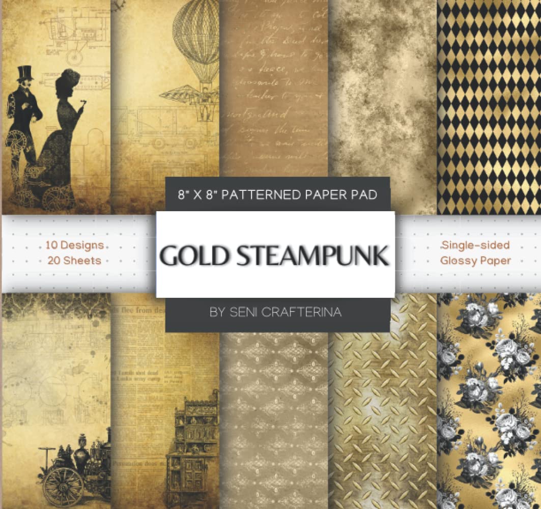 capítulo por capítulo baixar Gold Steampunk Patterned Paper Pad: 8x8 Non-Perforated Glossy-type Printed Pattern Paper