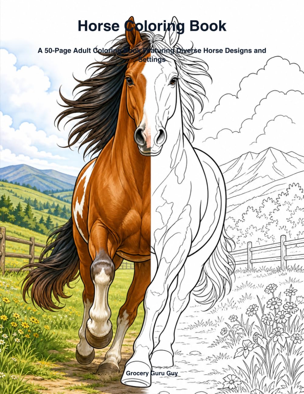 Horse Coloring Book: A 50-Page Adult Coloring Book Featuring Diverse Horse Designs and Settings baixar o livro de graça