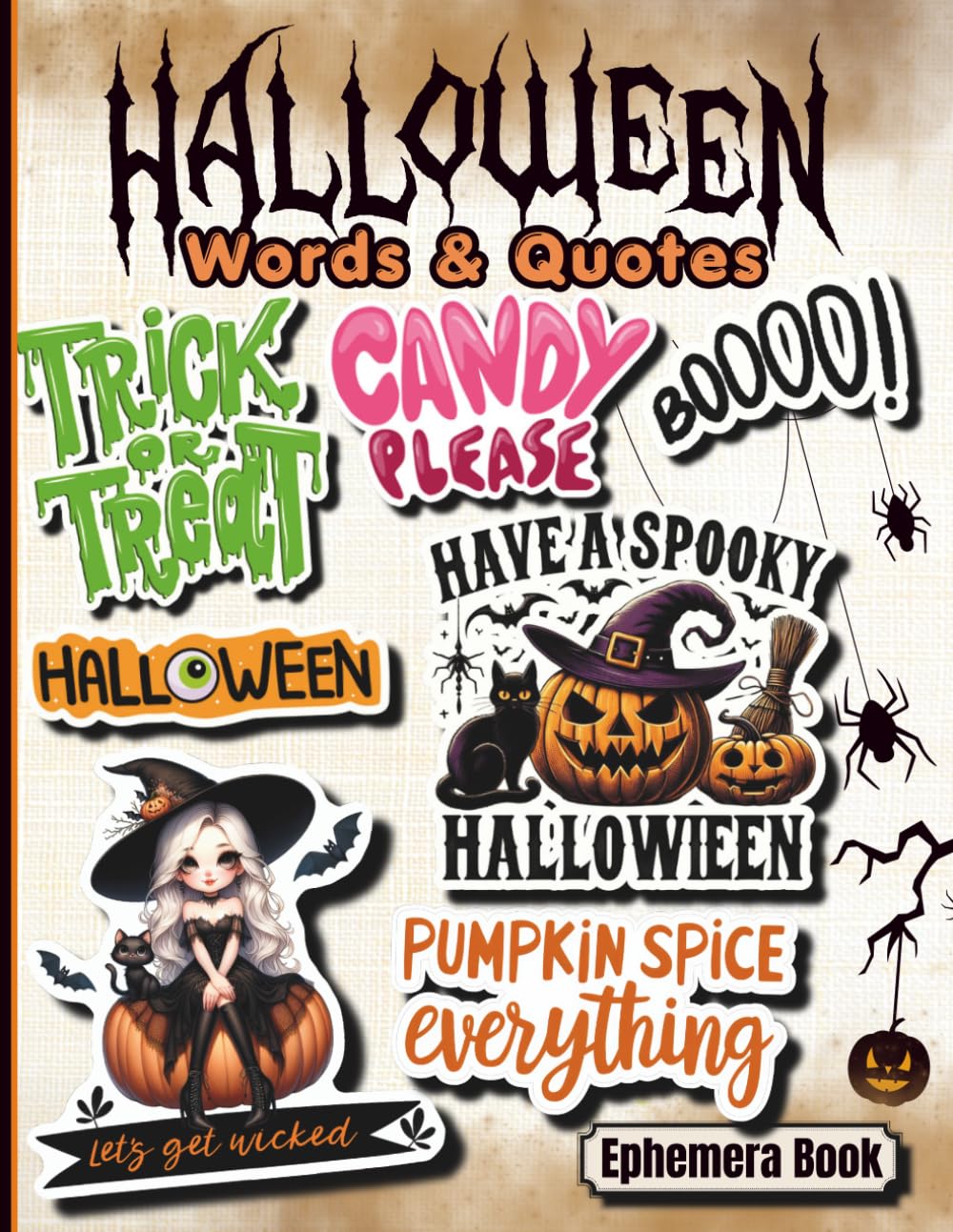 capítulo por capítulo baixar Halloween Words and Quotes Ephemera Book: 150+ Spooky & Funny Vintage Phrases, Sayings and Fussy Cut Designs for Junk Journals, Scrapbooking, Collage Art, Card Making & Crafts